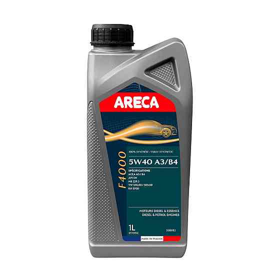 ARECA F4000 5W-40 1 л — синтетична моторна олива для бензинових та дизельних двигунів | Надійний захист двигуна | PF011206 Ковель