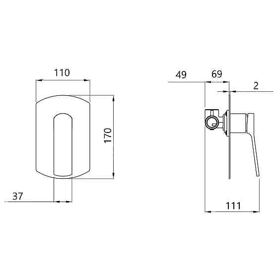 Змішувач для душу Qtap Slavonice прихованого монтажу QTSLA267BLM45903 Black Matt Київ