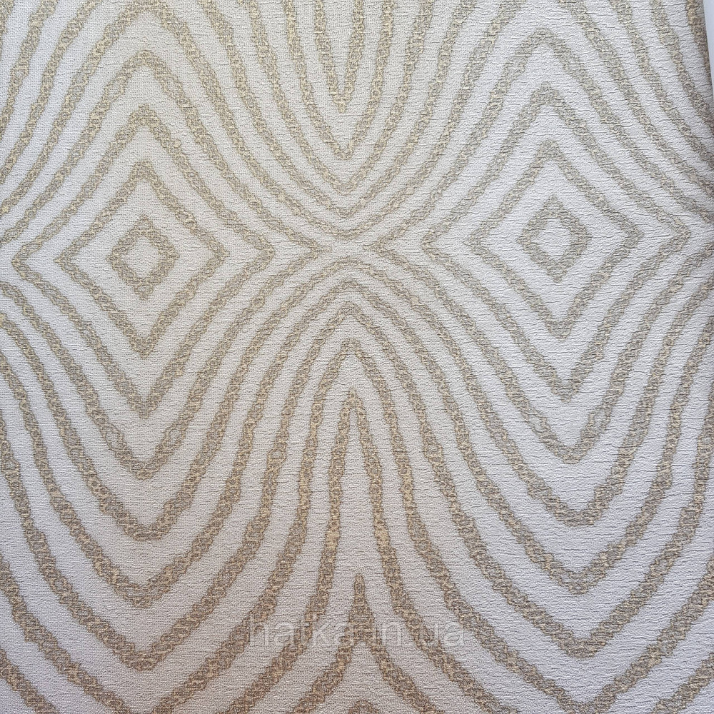 Шпалери метрові вінілові на флізелін 24 Carati Cristiana Masi абстракція смуги хвилі золотом на пісочному 3д Київ - фото 1