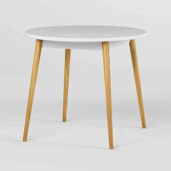 Обідній стіл круглий LION Маямі-1 дерев'яні ніжки Німфея Альба (LION-041002) Дніпро