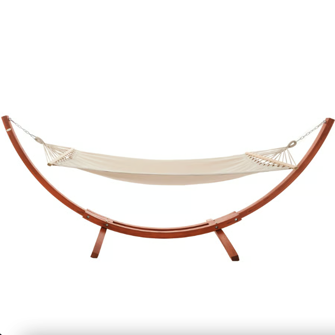 Гамак с прочным каркасом раскладной для сада и дачи мобильный комплект для релакса Di Volio Trevia кремовый Киев - изображение 3