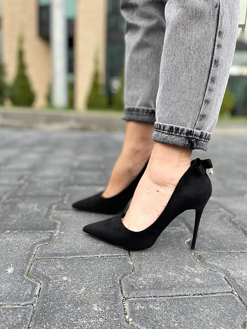 Туфлі жіночі Avelina чорні еко-замша каблук 11см 38р (3723) Коломия - фото 10