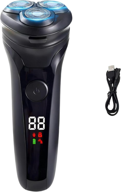 Электробритва мужская Lorrtta USB, 90 мин работы, LED-дисплей, IPX5, влажное и сухое бритье, выдвижной триммер Киев - изображение 2