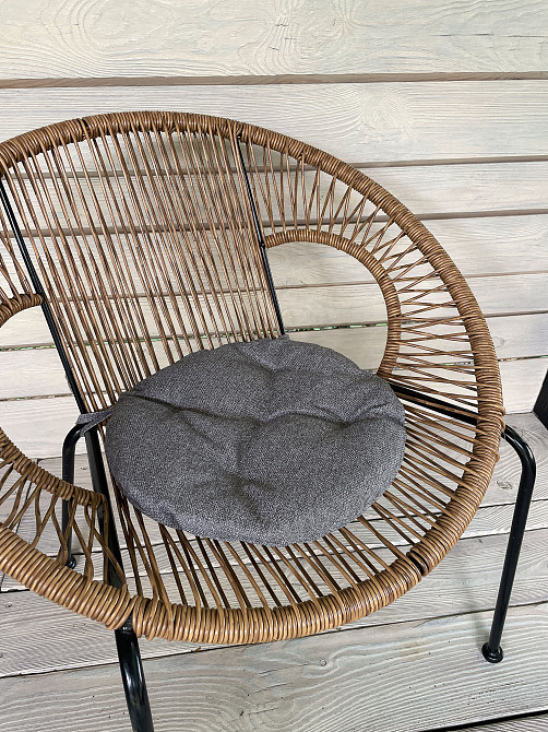 Подушка для стільців (38x38х5 см) кругла Decorator Мальмо колір сірий 84-046 Київ - фото 3