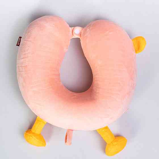 Розовая U-образная подушка для шеи Duck Киев