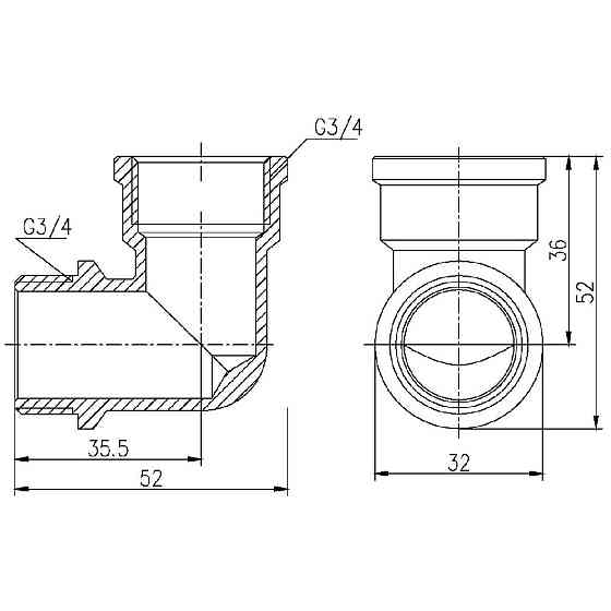 Куточок Thermo Alliance Forte 3/4" ВН SF37220 Київ