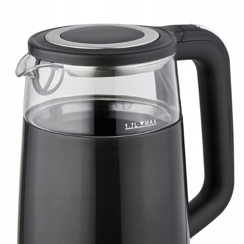Електрочайник 1,7л нерж.сталь/скло/пластик чорний KM1710 KAMILLE Житомир