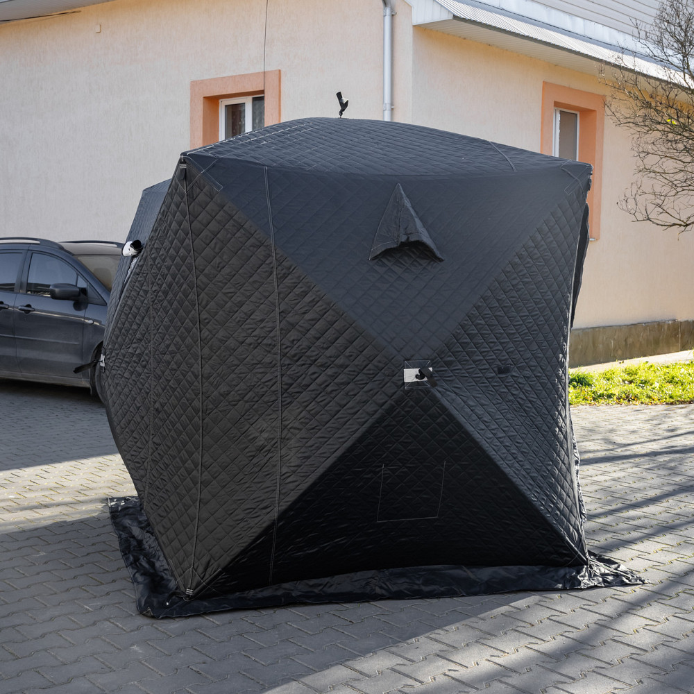 Намет зимовий утеплений "куб" 210х210х210 для рибалки туризму кемпінгу та подорожей Чорний LU-BD18B Коломия - фото 3