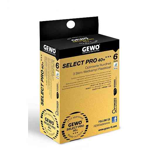 М'ячі для настільного тенісу Gewo Select Pro 40+ ITTF 6 шт (86481200) Київ