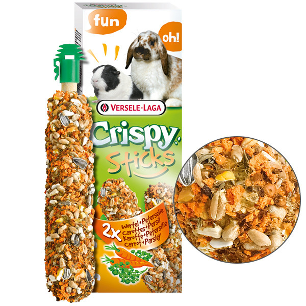 Versele-Laga Crispy Sticks Carrot&Parsley ВЕРСЕЛЕ-ЛАГА КРИСПИ МОРКОВЬ ПЕТРУШКА лакомство для кроликов, морских свинок Киев - изображение 1