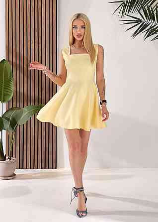 Жіноче стильне вечірнє плаття зі щільного костюмного матеріалу Лимонний, 44 Одеса