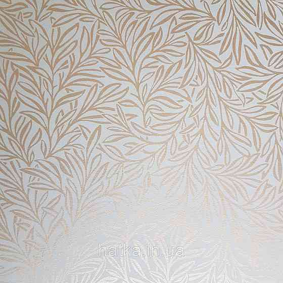 Шпалери флізелінові екологічно чисті Rasch Salisbury 0.53х10 листя гілки маленькі золотисті на сірому Київ