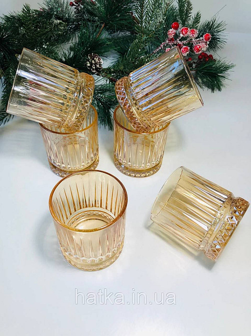 Набір склянок OLens "Бандл" 230 мл 6 шт. бурштинове скло для дому та ресторанів 102-325 Київ - фото 4