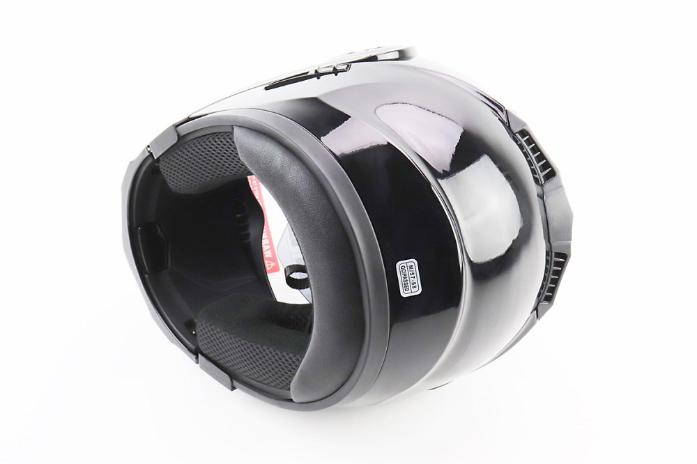 Шолом модуляр, закритий з відкидним підборіддям+відкидні окуляри BLD-159 М (57-58см), ЧОРНИЙ глянець Київ - фото 3