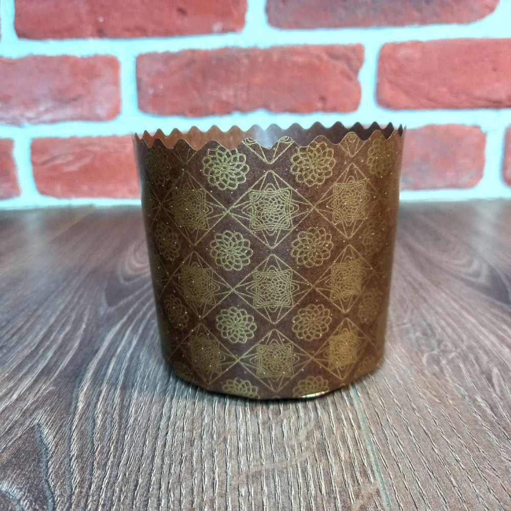 Форма для пасок 250 г d90×h80 мм коричнева Серія №6 – паперова форма для випічки, 50 шт Харків - фото 5