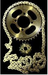 Зірки трансмісії (пара) Delta 428-14T + 428-41T (+ланцюг 108L) золота Мукачево - фото 1