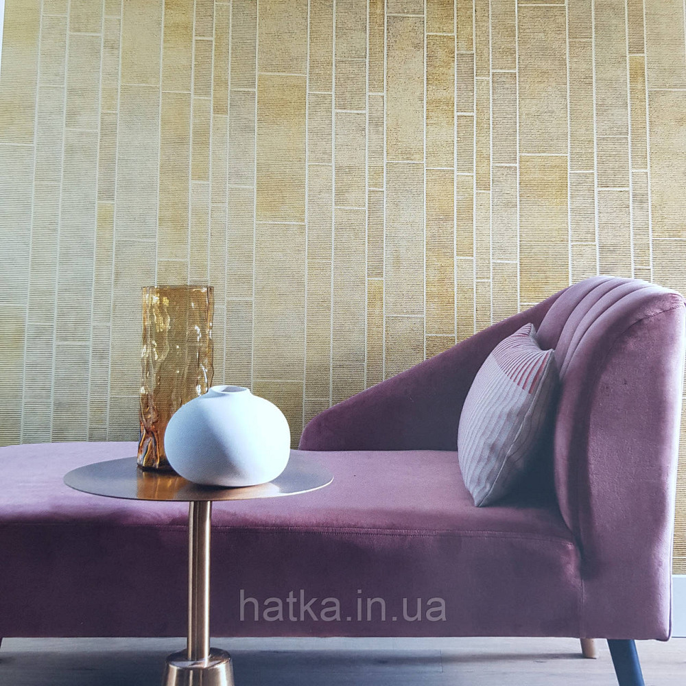 Обои виниловые на флизелине Rasch Factory 0.53х10,05 геометрия полосы фигуры структурные желтые золото 428223 Киев - изображение 1