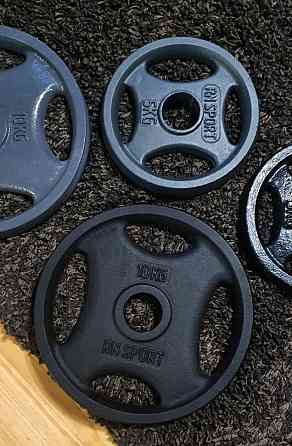 Диск чавунний 20 кг на гриф 50 мм Гантелі, гирі, штанги і диски металевий Київ