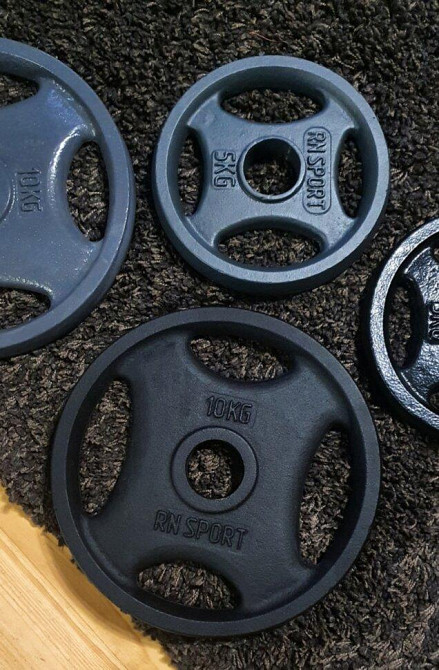 Диск чугунный 20 кг на гриф 50 мм Гантели, гири, штанги и диски металлический Киев - изображение 4