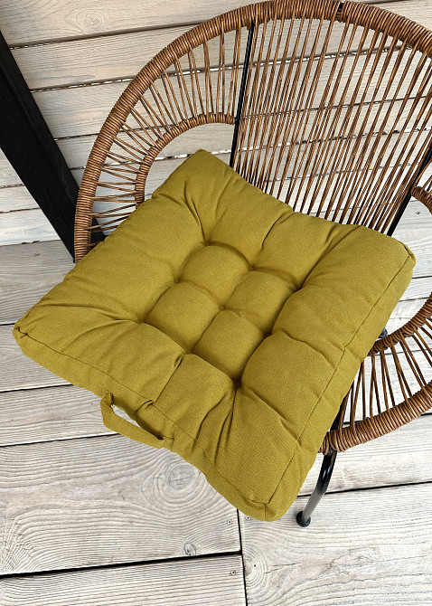 Подушка для стільців (50x50х8 см) Decorator Соро колір гірчичний 84-136 Київ - фото 3