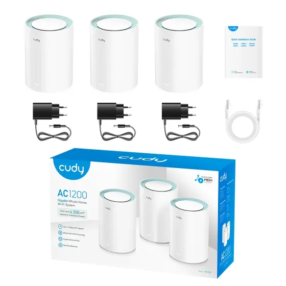 Маршрутизатор WiFi Mesh-система WiFi 5 Cudy M1300 (3-Pack) 3 штуки дводіапазонні гігабітні AC1200 (73-00511) Киев