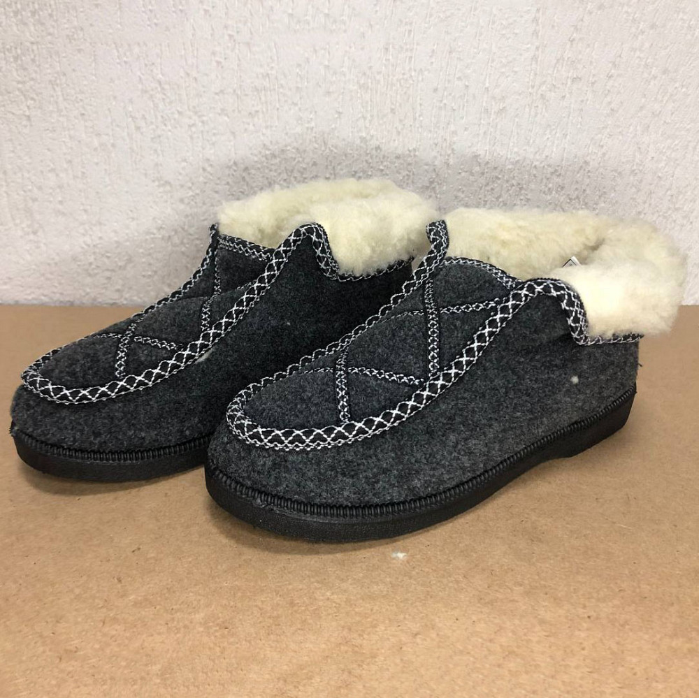 Жіночі валянки з повсті 38р, Бабуші жіночі домашні, Бурки суконні штучне хутро Калоші на хутрі IY-35 Львів - фото 1