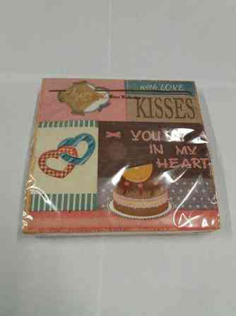 Бумажная салфетка на свадьбу (ЗЗхЗЗ, 20шт) Luxy  В моем сердце 636 (1 пачка) Харьков