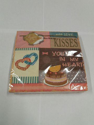 Бумажная салфетка на свадьбу (ЗЗхЗЗ, 20шт) Luxy  В моем сердце 636 (1 пачка) Харьков - изображение 1