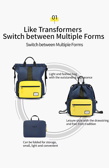 Рюкзак Tigernu T-S8511 14" Blue with Yellow Київ - фото 3