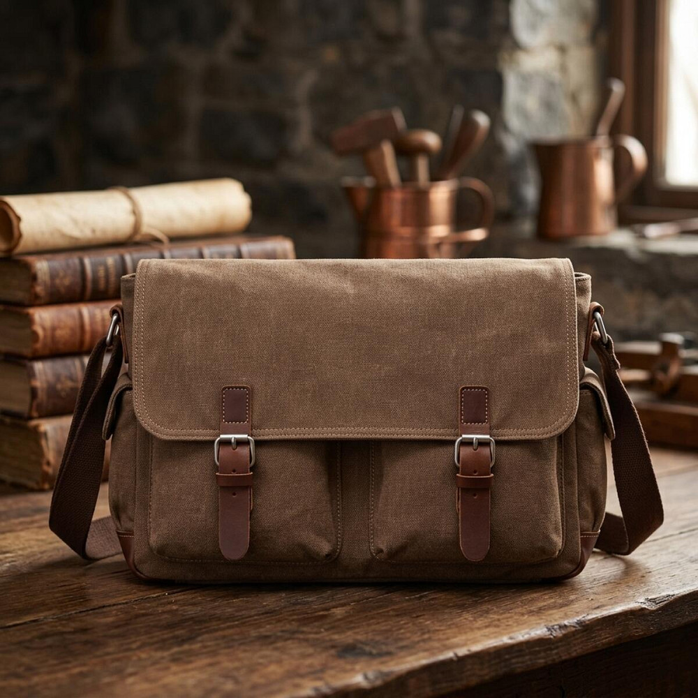 Сумка на плечо текстильная Vintage 20150 Коричневая Киев - изображение 13