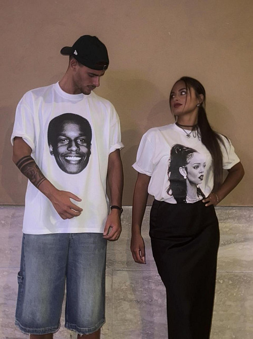 Креативні парні білі футболки — "Wassup RIRI? & Wassup Rocky?" XS, XL Чернівці - фото 1