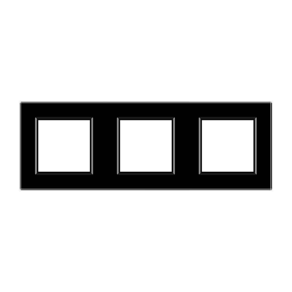 LIVOLO Рамка 3-постова LIVOLO, загартоване скло, чорна матова, 223×80 мм (VL-P7E/E/E-6BS06) Коломия - фото 8