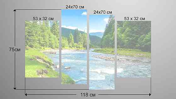 Модульна картина Гірська річка Art-124_4 Київ