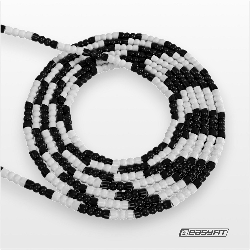 Бісерна скакалка EasyFit FreeRope 2,7 м (чорно-біла) Коломия - фото 2