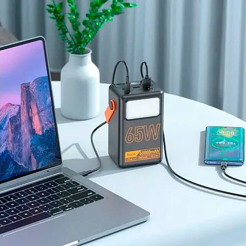 Универсальная зарядная батарея Hoco J110A 60000mAh Powerful PD65 LCD (Черный) Винница