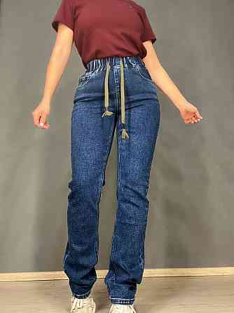 Джинси жіночі Vanver 8023 MOM STRAIGHT jeans comfort рівні стрейчеві талія на резинці шнурок сині, с Одеса