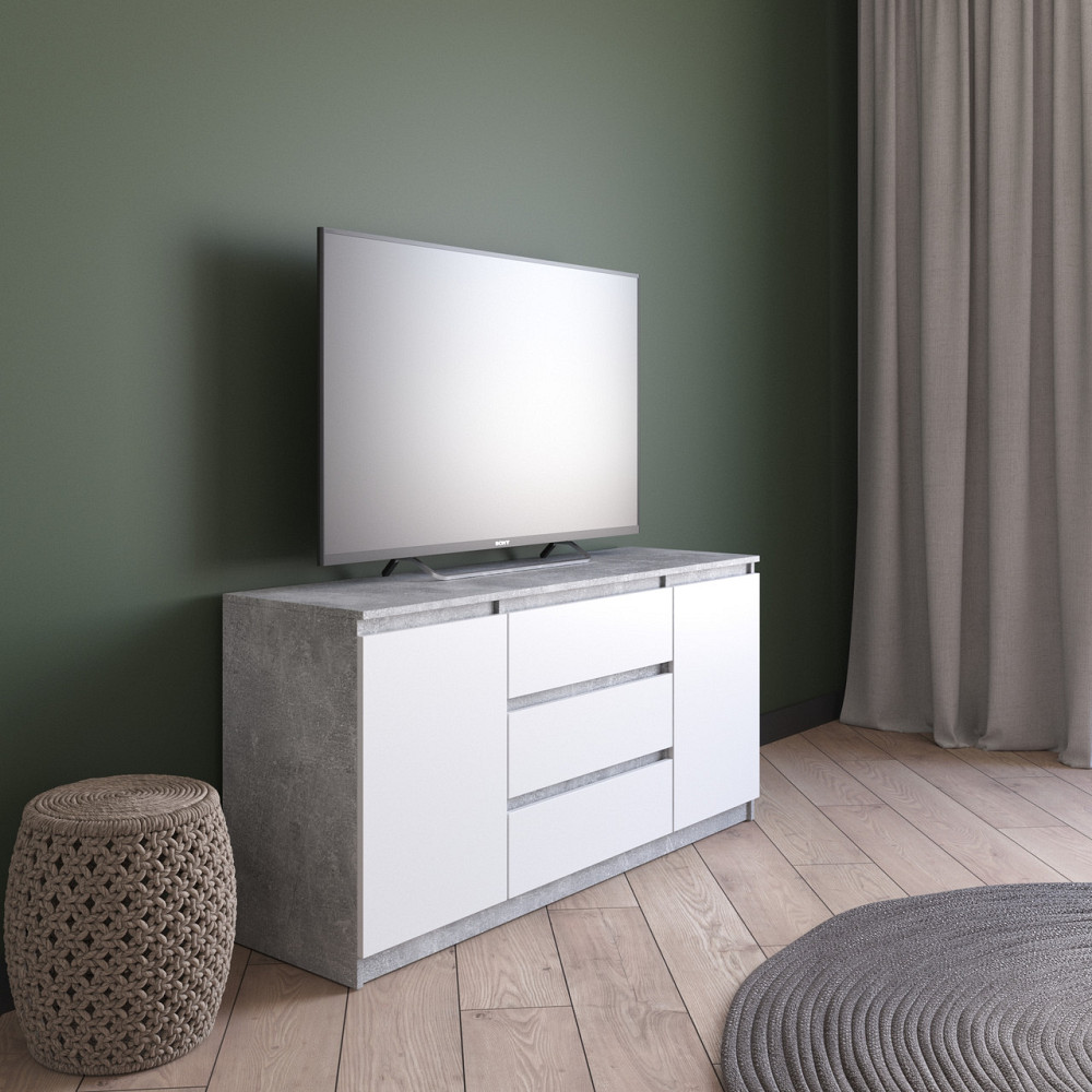 Комод под телевизор VAYS R-15, 3 ящика и 2 отделения с полками, без ручек, ЛДСП, 140×40×75 см - для спальни Львов - изображение 5