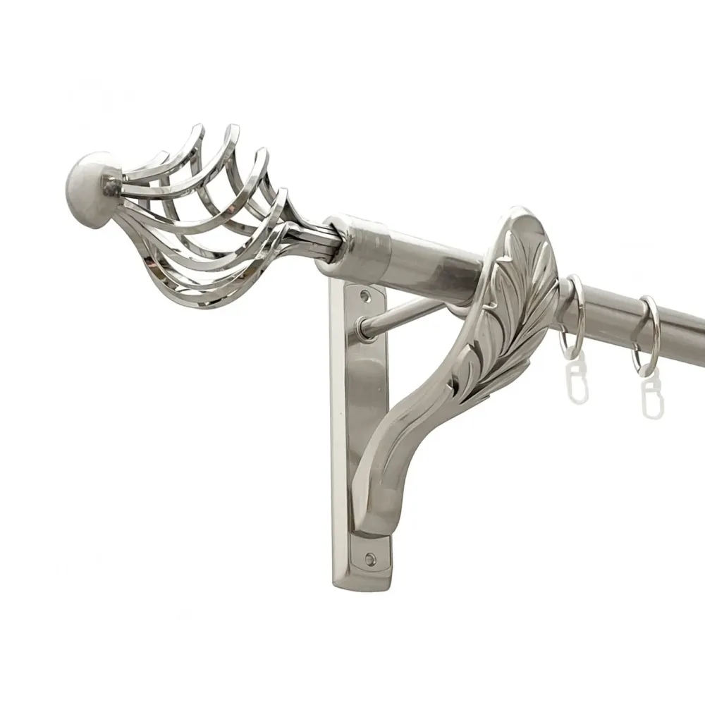 Карниз Orvit Арезо металевий однорядний ретро гладка труба кільце металеве Нержавіюча Сталь 25 мм 300 см (00-00021534) Львів - фото 1