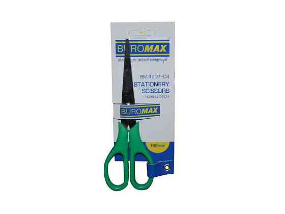 Ножиці офісні, 160 мм, зелені BM.4507-04 ТМ BUROMAX Київ