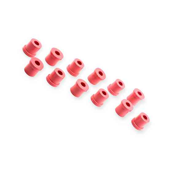 Втулка Москвич 408, 412, 2140, ІЖ-ОДА 2717, 27175 поліуретан червоний (к-кт 12 шт) ресори Мукачево