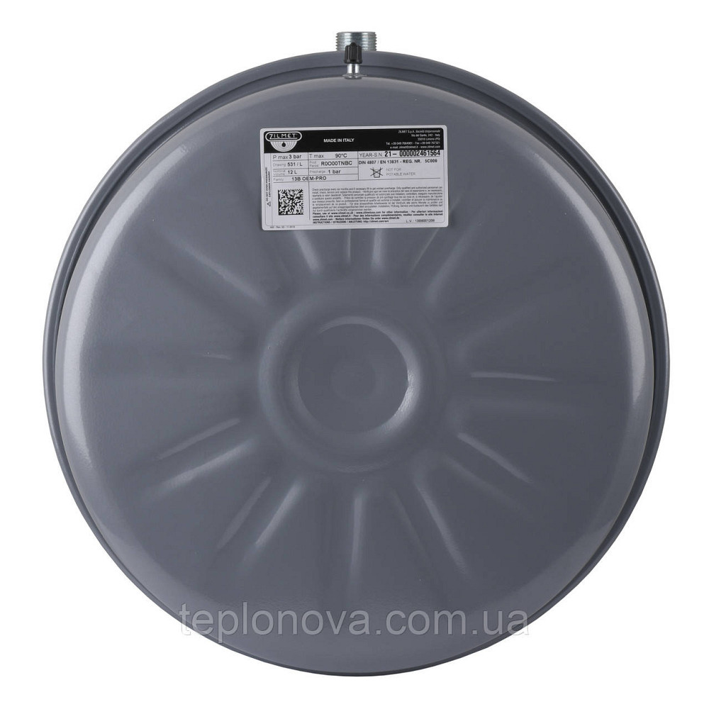 Бак Zilmet oem-pro для монтажу в котли плоский Арт. 531 12 л 3bar рифлений ( 13B6001208) Чернівці - фото 1