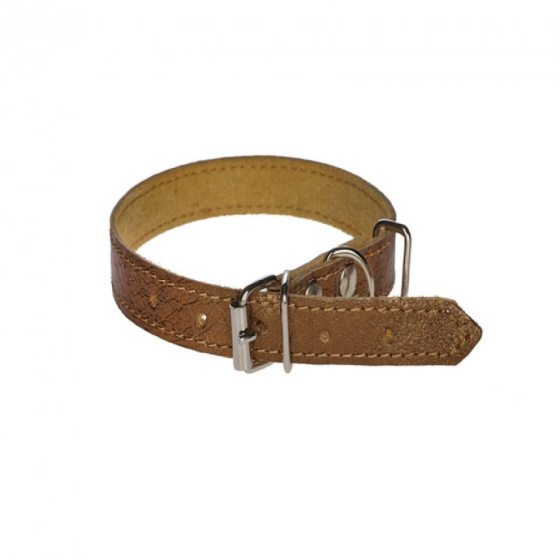 Нашийник 1523 15мм "Перламутр" шкіра подвійний Мідний Вінниця