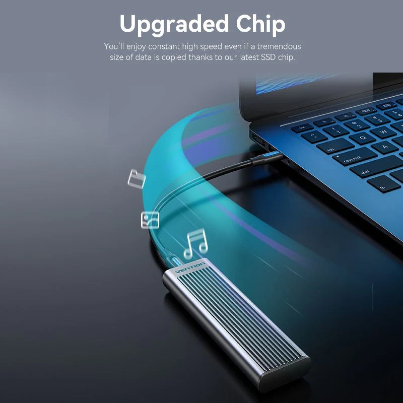 Зовнішня кишеня для SSD M.2 (NVME) M-key USB Type-C 3.2 10Gbps Heat Sink Aluminum сіра Vention Винница - изображение 10
