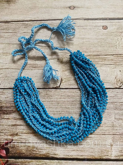 Намисто бісер в'язаний гачком блакитне Кривий Ріг - фото 1
