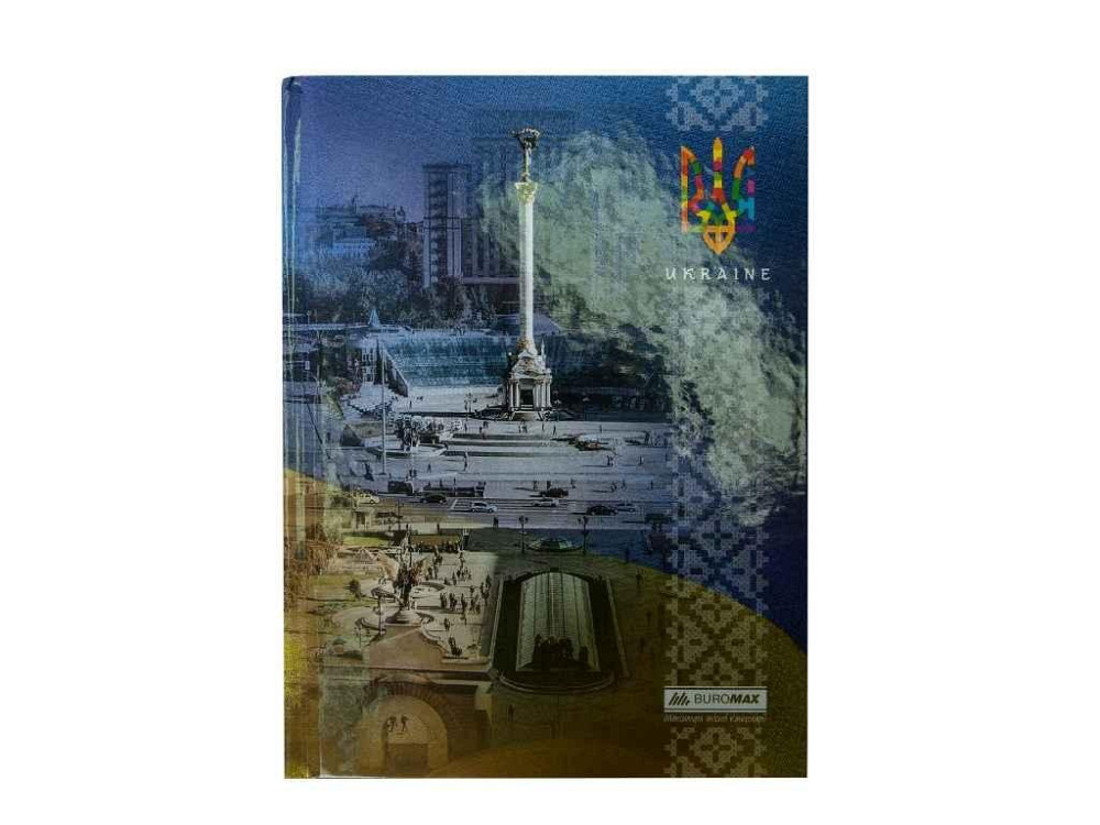 Блокнот UKRAINE, А-5, 96л.кл. тв. обкл. синий BM.24511101-02 ТМ BUROMAX Киев - изображение 1