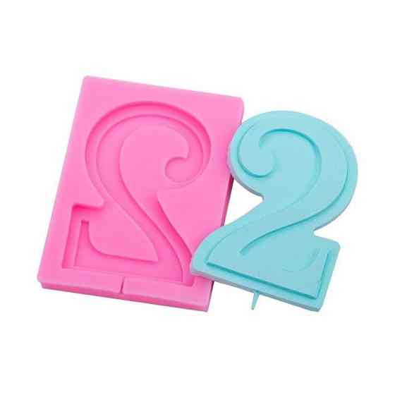 Молд силіконовий цифра 2 універсальний 90 на 65 мм рожевий Київ