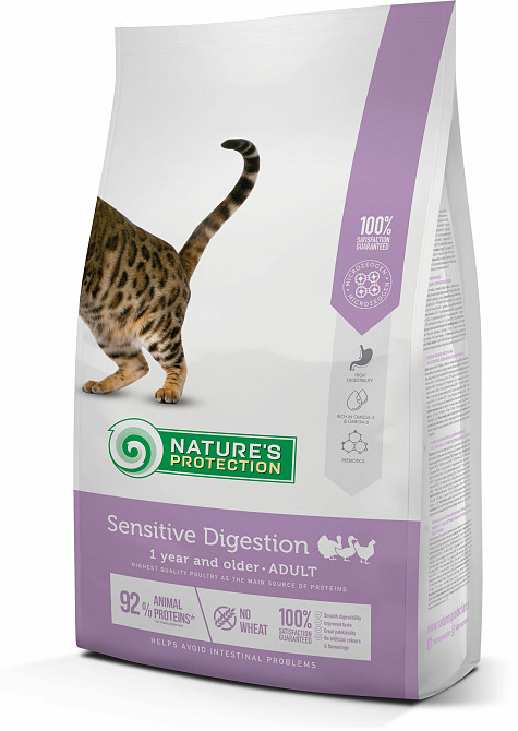 Nature's Protection Sensitive Digestion Сухий корм для дорослих котів з чутливим травленням, 7 кг Київ - фото 1