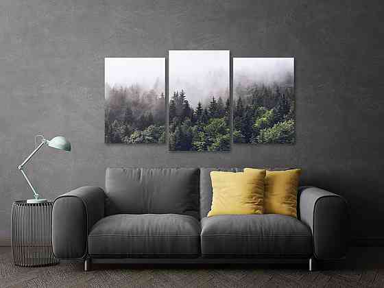 Модульна картина у вітальню/ спальню Ліс в тумані Art-514_3 70x130 см Київ