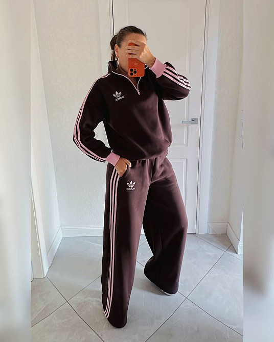 Женский теплый прогулочный костюм двойка с лампасами трехнить на флисе 48/52 Одесса - изображение 1