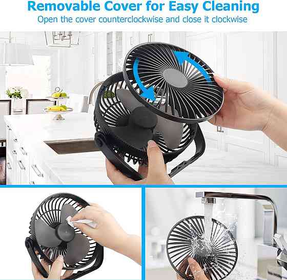 Настільний вентилятор USB з акумулятором 3в1 F119 Луцьк